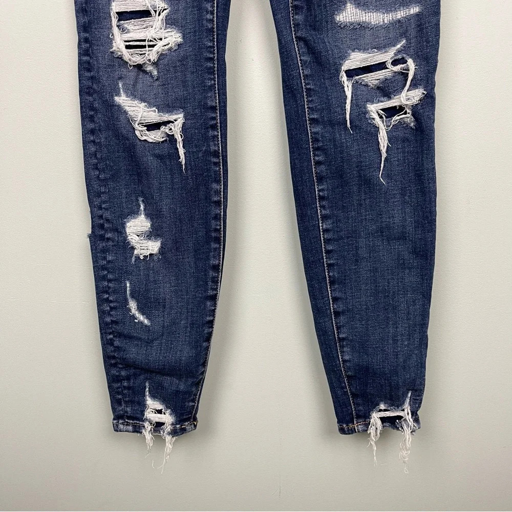 American Eagle Curvy Hi-Rise Jeggings Distressed Size 0 - Picture 3 of 9